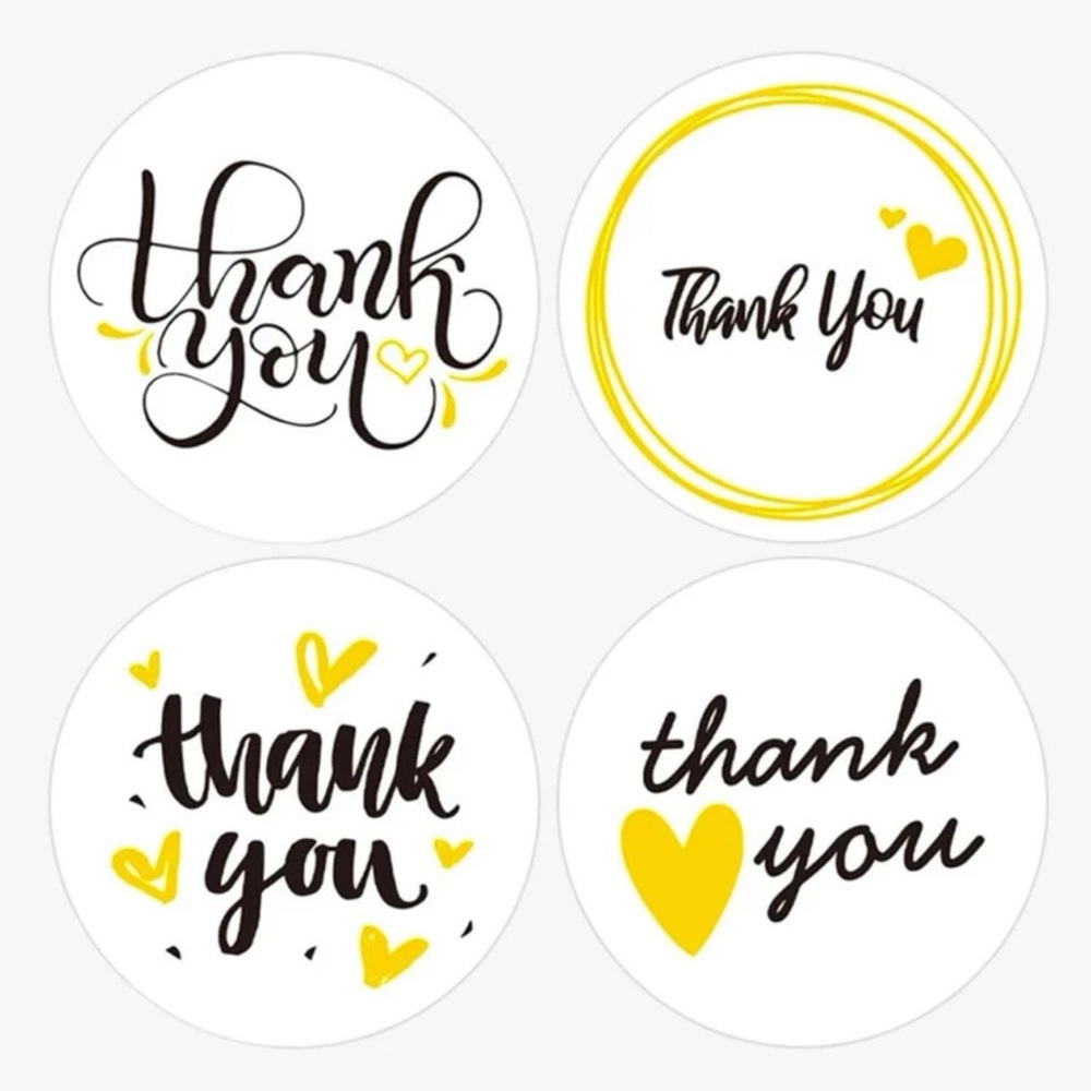 500 thank you stickers